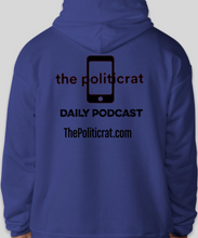 Load image into Gallery viewer, The Politicrat Daily Podcast deep royal blue Six Of The Best Hanes EcoSmart 50/50 hoodie
