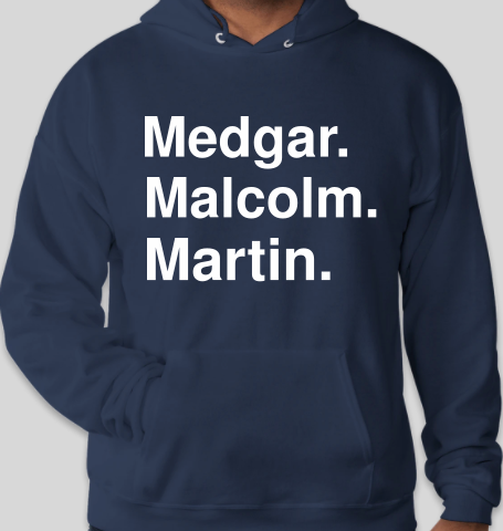 Medgar Malcolm Martin dark navy blue unisex EcoSmart 50/50 Pullover Hoodie