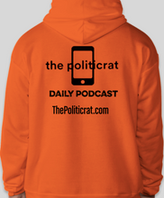 Load image into Gallery viewer, The Politicrat Daily Podcast orange Six Of The Best Hanes EcoSmart 50/50 hoodie
