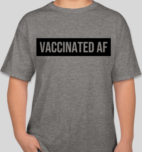 The Politicrat Daily Podcast Vaccinated AF Oxford gray unisex t-shirt
