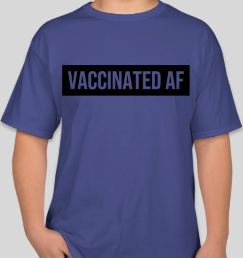The Politicrat Daily Podcast Vaccinated AF deep royal blue unisex t-shirt
