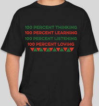 Load image into Gallery viewer, The Politicrat Daily Podcast 100 Percent (Keep It 100) black/red/green unisex t-shirt
