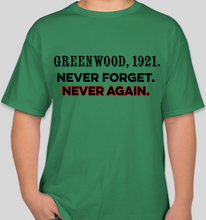 Load image into Gallery viewer, Greenwood 1921 green unisex t-shirt
